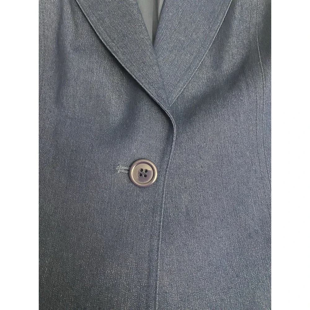 NWT Kasper & Co ASL Blue Blazer‎ Suit Jacket Size 8 One Button  Long Line